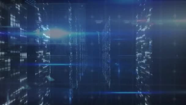 컴퓨터 서버를 데이터 애니메이션 글로벌 데이터 디지털 비디오 — 비디오