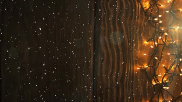 Анимация Снега Падающего Дерево Рождественские Феи Легких Украшений Рождество Традиции — стоковое видео