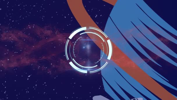 Animation Verrouillage Sûr Traitant Vapeur Rouge Sur Ciel Nocturne Planète — Video