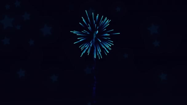Animazione Fuochi Artificio Colorati Che Esplodono Alla Vigilia Capodanno Nuovo — Video Stock