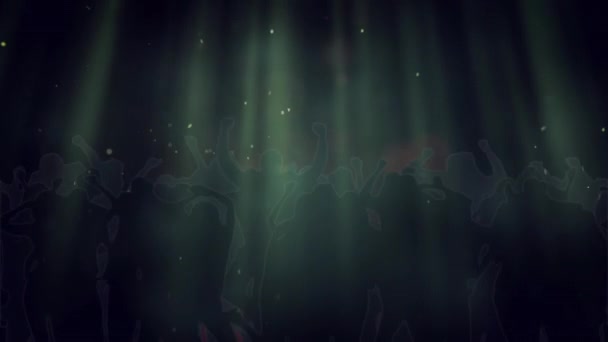 Sahne Işıkları Konfeti Dans Kalabalığının Yansımaları Kutlama Parti Müzik Olay — Stok video