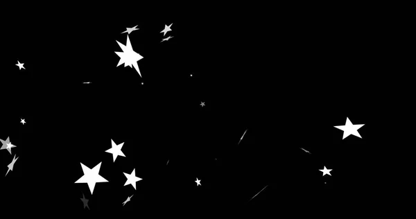 黒い背景の上に落ちるクリスマスの星のイメージ クリスマス お祝いのコンセプトをデジタルで — ストック写真