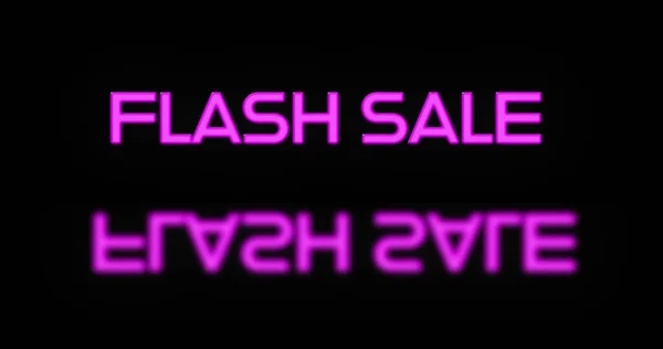 Rosa Neon Flash Verkaufstext Erscheint Vor Schwarzem Hintergrund — Stockfoto