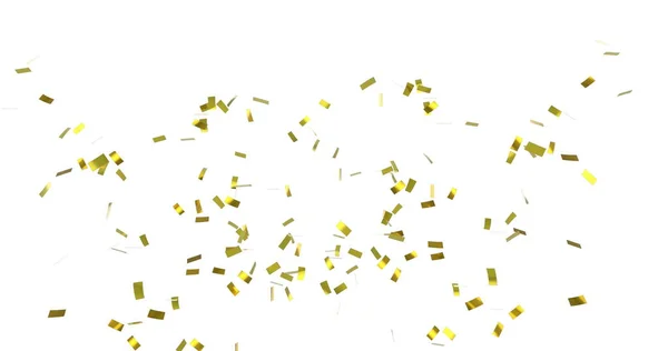 Imagem Digital Confete Ouro Caindo Contra Fundo Branco — Fotografia de Stock