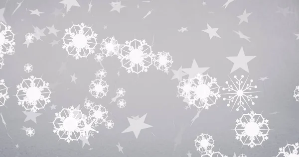 Immagine Neve Che Cade Stelle Natale Sfondo Bianco Natale Inverno — Foto Stock