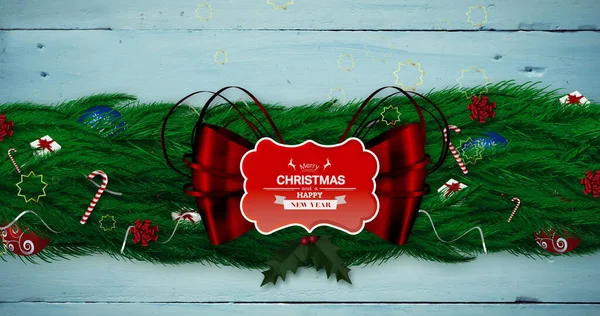 Image Merry Christmas Text Christmas Decorations Christmas Winter Tradition Celebration — Stock Photo, Image