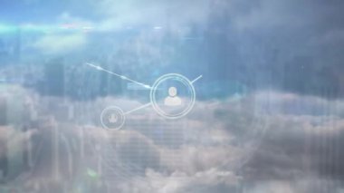 İnsanların simgeleriyle bağlantılı olan dünyanın animasyonu. küresel bağlantılar, ağlar ve veri işleme konsepti dijital olarak oluşturulmuş video.