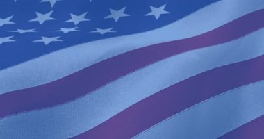 Amerikan bayrağı üzerinde kırmızı, beyaz ve mavi dairelerin animasyonu. Vatanseverlik, bağımsızlık ve kutlama konsepti dijital olarak oluşturulmuş video.