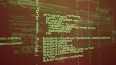 Kahverengi ekranda dönen veri ve DNA sarmalının animasyonu. küresel bilim, eğitim ve araştırma teknolojisi konsepti dijital olarak oluşturulmuş video.