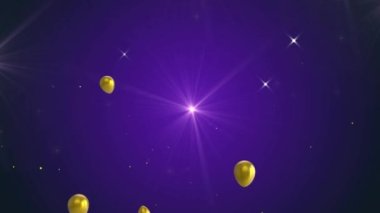 Mavi arka planda mutlu diwali metninin üzerinde yüzen birden fazla altın balon. diwali şenlik ve kutlama konsepti