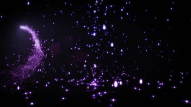 Kayan yıldız ve ışıldayan noktalar siyah arkaplana karşı mutlu diwali metninin üzerine düşüyor. diwali şenlik ve kutlama konsepti