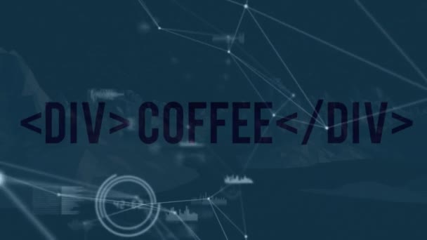 Animação Redes Conexões Com Processamento Dados Sobre Montanhas Girando Conceito — Vídeo de Stock