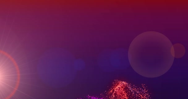 Animation Pink Red Particle Cloud Red Light Moving Purple Background — Stock Video