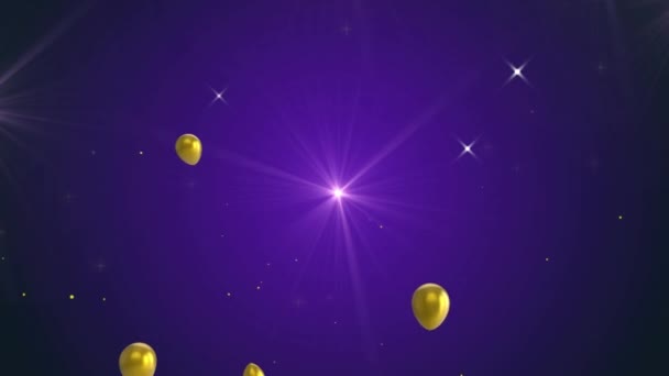 Multiple Golden Balloons Floating Happy Diwali Text Blue Background Diwali — Stock Video