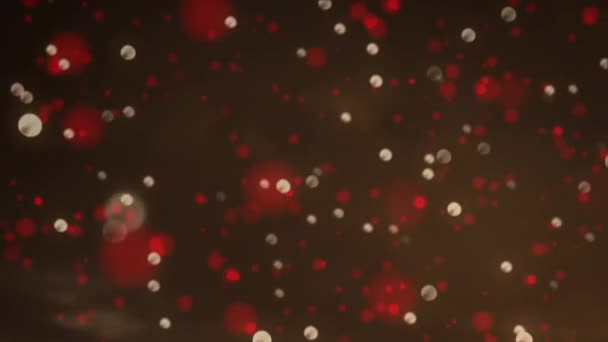 茶色の背景に黄色と赤のクリスマスのちらつきのスポットのアニメーション クリスマス 伝統とお祝いのコンセプトデジタルで生成されたビデオ — ストック動画