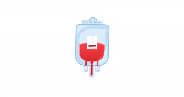 Animation Blood Bag Illustration Female Nurse Talking Female Donor Giving — Stock Video