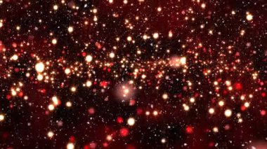 Arka planda ışıldayan beneklerin üzerine yağan kar animasyonu. Noel, gelenek ve kutlama konsepti dijital olarak oluşturuldu.