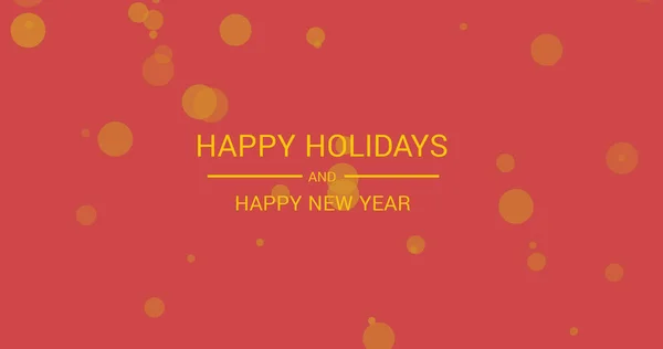 Image Happy Holidays Happy New Year Christmas Text Gold Dots — Stock Photo, Image