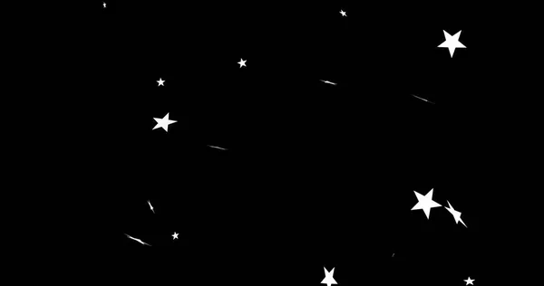 Siyah Arka Planda Düşen Noel Yıldızlarının Görüntüsü Noel Gelenek Kutlama — Stok fotoğraf