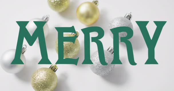 Animation Texte Joyeux Sur Les Boules Noël Noël Hiver Tradition — Video