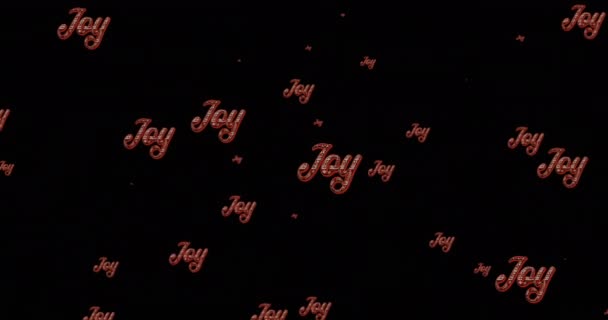 黒を背景にクリスマスに繰り返し喜びのテキストのアニメーション クリスマス 伝統とお祝いのコンセプトデジタルで生成されたビデオ — ストック動画