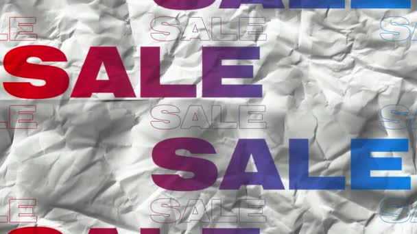 Animation Des Verkaufstextes Wiederholung Auf Weißem Hintergrund Einzelhandels Und Einkaufskonzept — Stockvideo