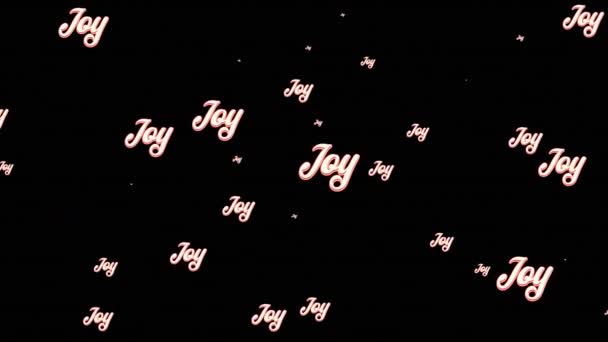 黒を背景にクリスマスに繰り返し喜びのテキストのアニメーション クリスマス 伝統とお祝いのコンセプトデジタルで生成されたビデオ — ストック動画