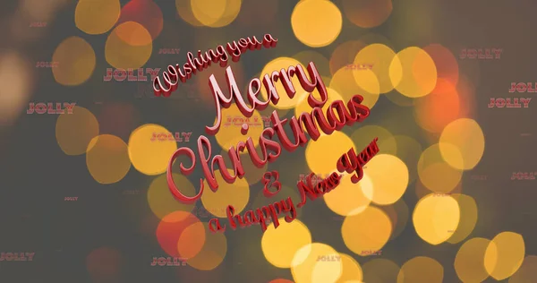 Image Merry Christmas Text Light Spots Christmas Winter Tradition Celebration — Stock Photo, Image