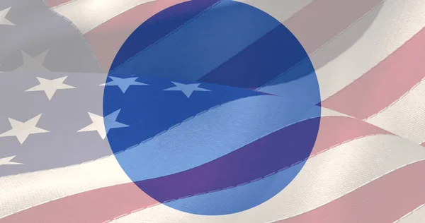 Immagine Cerchi Rossi Bianchi Blu Sopra Bandiera Americana Patriottismo Indipendenza — Foto Stock