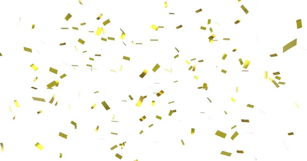 Digitale Afbeelding Van Goud Confetti Vallen Tegen Een Witte Achtergrond — Stockfoto