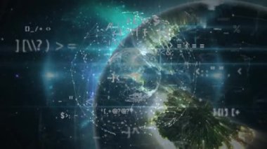 Dünya çapında bağlantı ve veri işleme ağının animasyonu. küresel iletişim, veri işleme ve dijital arayüz kavramı, dijital olarak oluşturulmuş video.