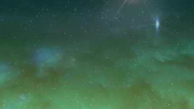 Gece gökyüzünde matematik denklemleri üzerinde noel yıldızlarının animasyonu. Noel, bilim, eğitim ve araştırma konsepti dijital olarak oluşturulmuş video.