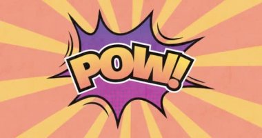 Turuncu çizgiler üzerinde pow metin animasyonu. Sosyal medya ve iletişim arayüzü kavramı dijital olarak oluşturulmuş video.