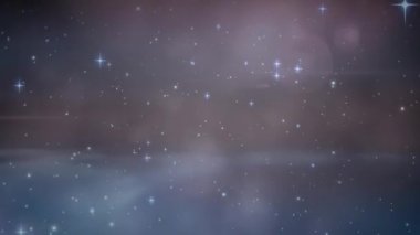 Pembe arka planda parlayan noel yıldızlarının düşüşü ve yanıp sönen noktaların animasyonu. Noel, gelenek ve kutlama konsepti dijital olarak oluşturuldu.