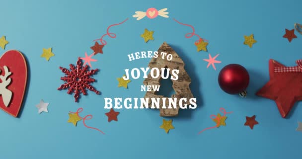 Animation Joyeux Texte Noël Sur Les Décorations Noël Noël Hiver — Video