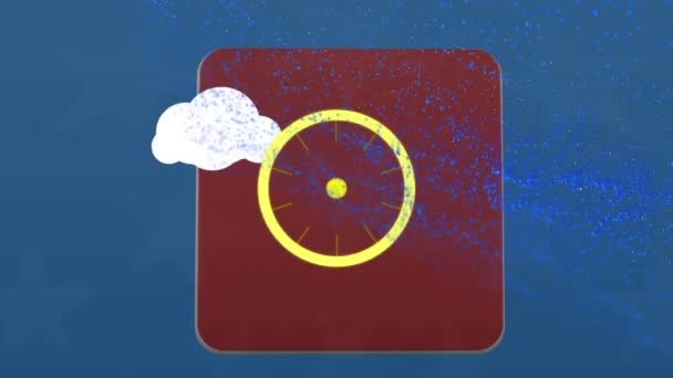 Animación Del Escaneo Del Visor Sobre Nubes Digitales Con Dispositivos — Vídeos de Stock