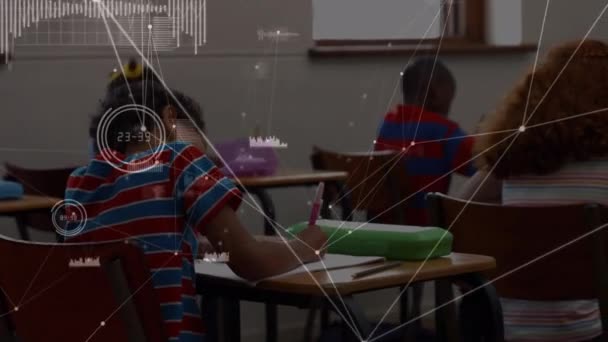 Animatie Van Het Netwerk Van Verbindingen Schoolkinderen Mondiaal Onderwijs Scholings — Stockvideo