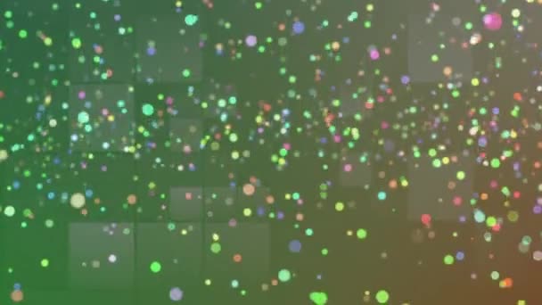 Animación Luces Navideñas Colores Flotantes Sobre Cuadrados Luz Parpadeantes Sobre — Vídeo de stock