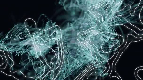 Animazione Una Rete Linee Mappe Bianche Percorsi Fumo Verde Connessioni — Video Stock