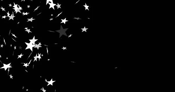 黒い背景の上に落ちるクリスマスの星のイメージ クリスマス お祝いのコンセプトをデジタルで — ストック写真