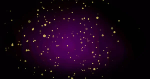 Image Golden Dots Falling Purple Background Celebration Festivity Concept Digitally — Stock Photo, Image