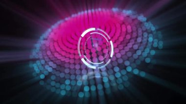 Işık noktalarını tarayan dürbünün animasyonu. küresel iş, bağlantılar, ağlar ve veri işleme kavramı dijital olarak oluşturulmuş video.