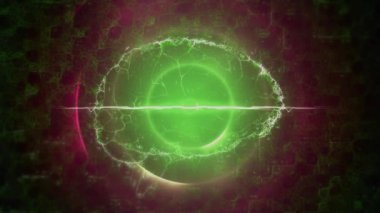 Yeşil daireler ve kareler üzerinde dijital beynin animasyonu. küresel iş, bağlantılar, ağlar ve veri işleme kavramı dijital olarak oluşturulmuş video.