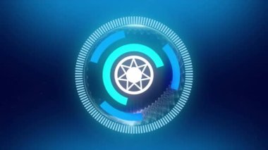 Mavi arkaplandaki dünya çapında taramaların animasyonu. küresel iş, bağlantılar ve dijital arayüz konsepti dijital olarak oluşturulmuş video.