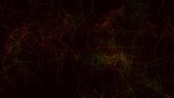 Animazione Percorsi Luce Verde Sfondo Nero Connessioni Globali Concetto Rete — Video Stock