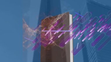 İnsan beyni animasyonu, DNA ipliği ve mavi arka planda bilgisayar depolama diski. küresel teknoloji, veri işleme ve dijital arayüz kavramı dijital olarak oluşturulmuş video.