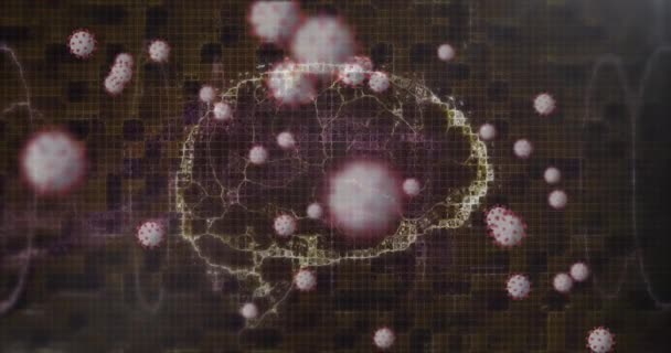 인간의 Dna 회전하는 애니메이션 과검은 세포로 구성되어 세계적으로 세계적 전염병 — 비디오