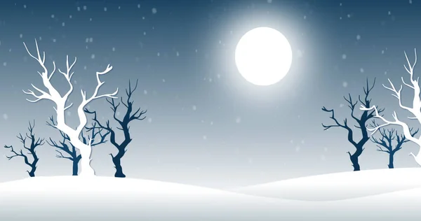Obraz Drewnianego Znaku Nad Śniegiem Spada Zimowe Krajobrazy Boże Narodzenie — Zdjęcie stockowe
