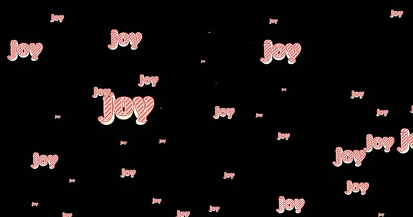 Image Joy Text Repetition Christmas Candy Canes Black Background Christmas — Stock Photo, Image