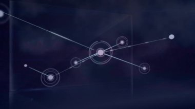Parlak noktalarla bağlantılı ağların animasyonu. küresel ağlar ve bağlantılar konsepti dijital olarak oluşturulmuş video.